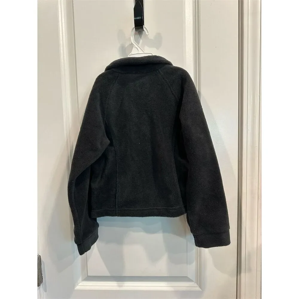 Columbia Youth Fleece Jacket Black Pink Trim Size XXS